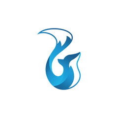 Creative blue wolf logo - Vecto logo template