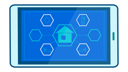 Smart Home Mobile App Flat Vector Illustration