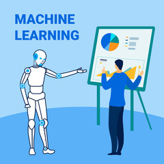 Machine Learning Technology Flat Banner Template