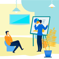 Presentation for Client Flat Vector Illustration