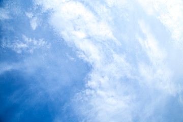 Beautiful sky with clouds, wide angle
