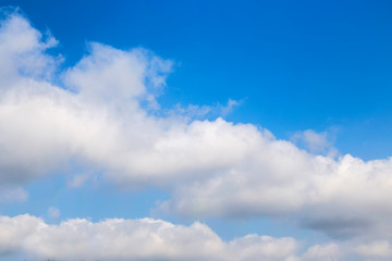Beautiful sky with clouds, wide angle