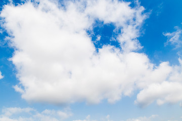 Beautiful sky with clouds, wide angle