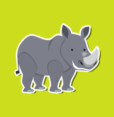 A rhinoceros character sticker