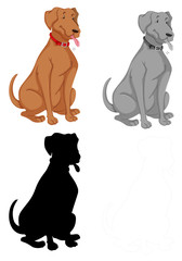 Set of dog character