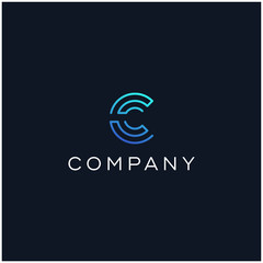 C letter for technology logo design