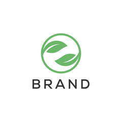 circle leaf logo design