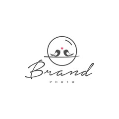 couple bird photography logo design