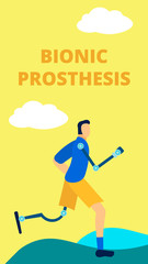 Fototapeta premium Bionic Prosthesis Advertising Flat Poster Template
