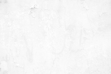 White Peeling White Paint on Concrete Wall Background.