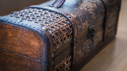 Decorative house chest close up 