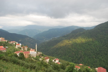 Obraz premium scenic village house view