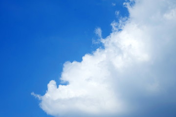 White Cloud with Blue Sky Background.