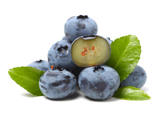 Blueberry on a white background