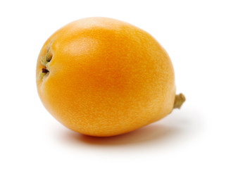 Close up view of some loquat fruit isolated on a white background 