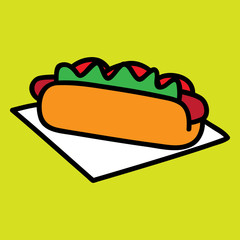 hotdog cartoon vector