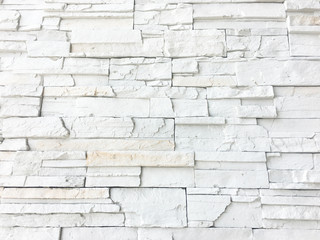 Seamless texture of white decorative stacked stone, natural stone cladding
