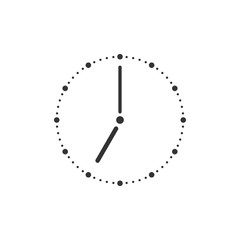 Clock icon isolated. Flat design. Vector Illustration