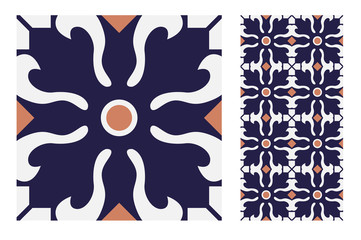 vintage tiles patterns antique seamless design in Vector illustration