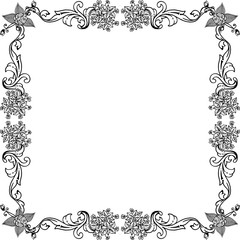 Vector illustration various shape floral frame style