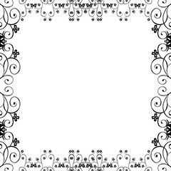 Vector illustration decoration of flower frame on white backdrop