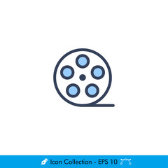 Film Roll Icon / Vector - In Color Design