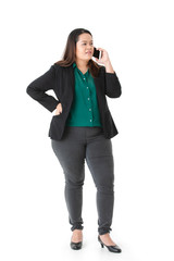 Fototapeta premium Plump lady in smart casual
