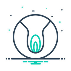 Mix line icon for vagina hymen