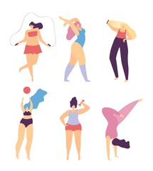 Woman Motivate Love Sport Make Body Flat Banner