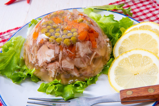 tasty aspic  with pork knuckle and pork legs