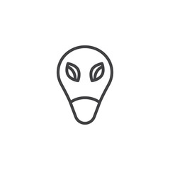 Alien face with large eyes line icon. linear style sign for mobile concept and web design. Extraterrestrial humanoid head outline vector icon. Symbol, logo illustration. Pixel perfect vector graphics
