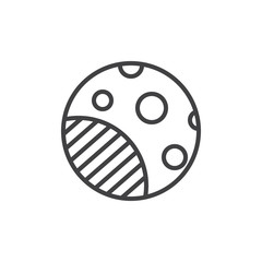 Moon eclipse line icon. linear style sign for mobile concept and web design. Moon phase outline vector icon. Symbol, logo illustration. Pixel perfect vector graphics