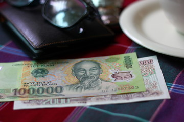 Dong with VIETNAM coffee,coffee time in Vietnam