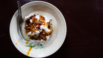Authentic Malaysia dessert known as air batu cendol