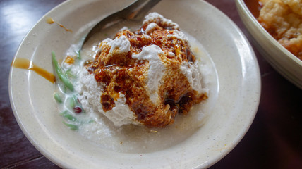 Authentic Malaysia dessert known as air batu cendol