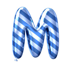 Blue stripe balloon alphabet M