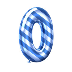 Blue stripe balloon alphabet O