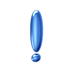 Blue foil balloon exclamation mark