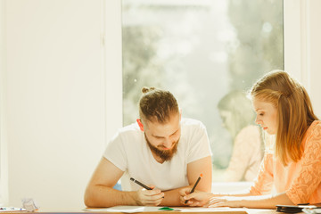 Obraz premium Two students in class