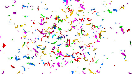 Colorful Confetti On white Background. Celebration & Party backdrop