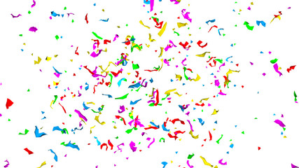 Colorful Confetti On white Background. Celebration & Party backdrop