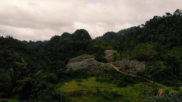 4K Aerial shot of el Karso in Utuado, Puerto Rico.