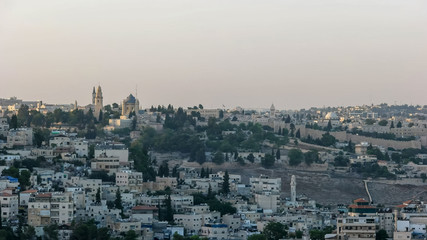 evening shot of jerusalem from haas promenade