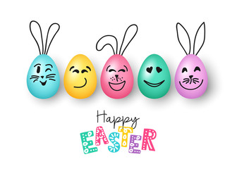 Emotional easter eggs with bunny ears
