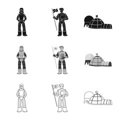 Isolated object of astronomy and technology  symbol. Set of astronomy and sky stock symbol for web.