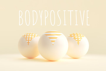 The concept art on the theme of body positiv. 3D illustration