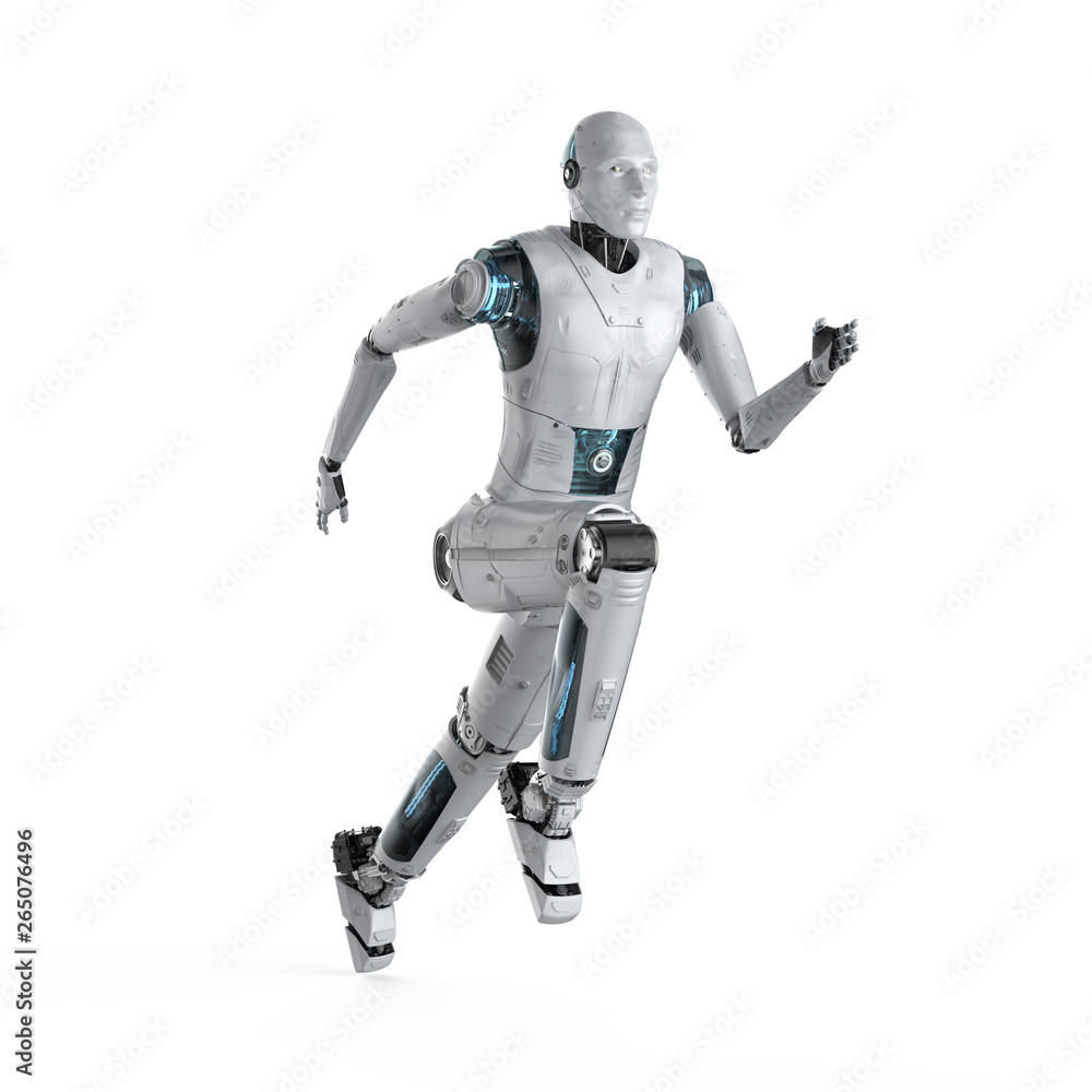 Poster robot running or jumping