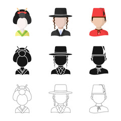 Isolated object of imitator and resident logo. Collection of imitator and culture vector icon for stock.