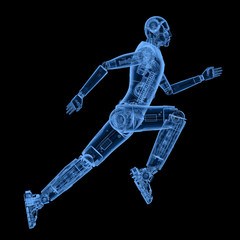 x-ray robot running or jumping