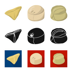 Vector design of products  and cooking sign. Set of products  and appetizer vector icon for stock.